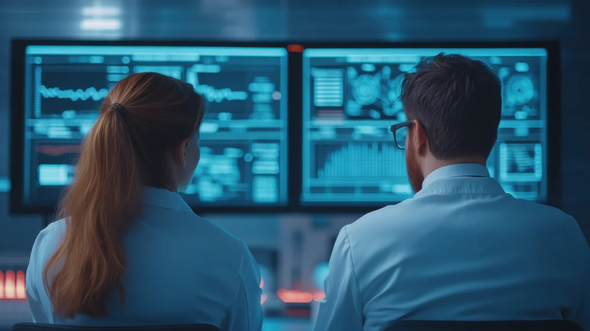 Business professionals collaborating on AI implementation